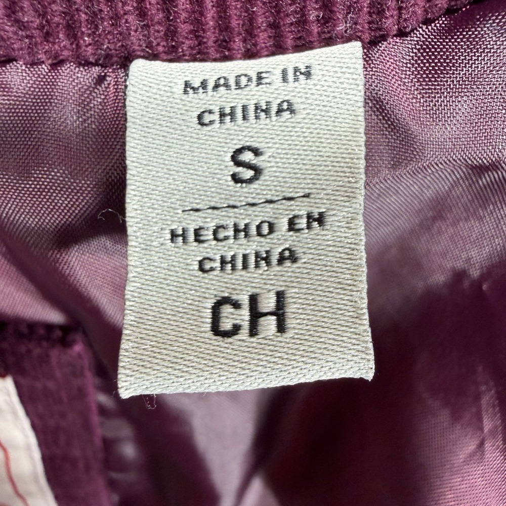 Levi's Zoe Corduroy Puffer Jacket Women's S Burgundy Full Zip Streetwear Casual - Picture 6 of 12